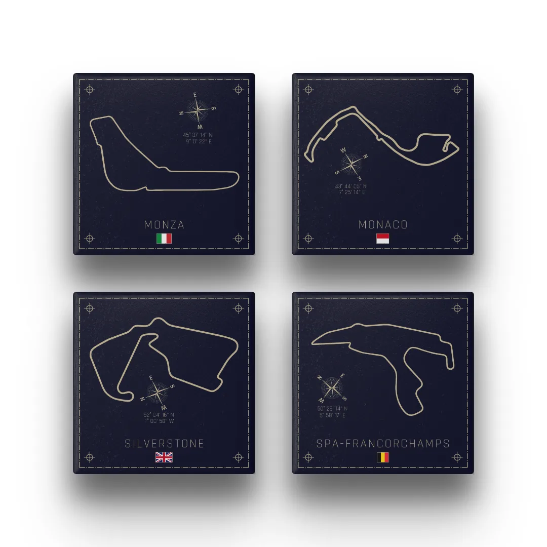 Iconic Formula Pack — ceramic coaster set, Blueprint