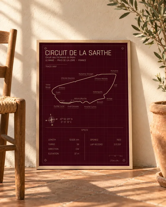 Circuit de la Sarthe framed — Rosso