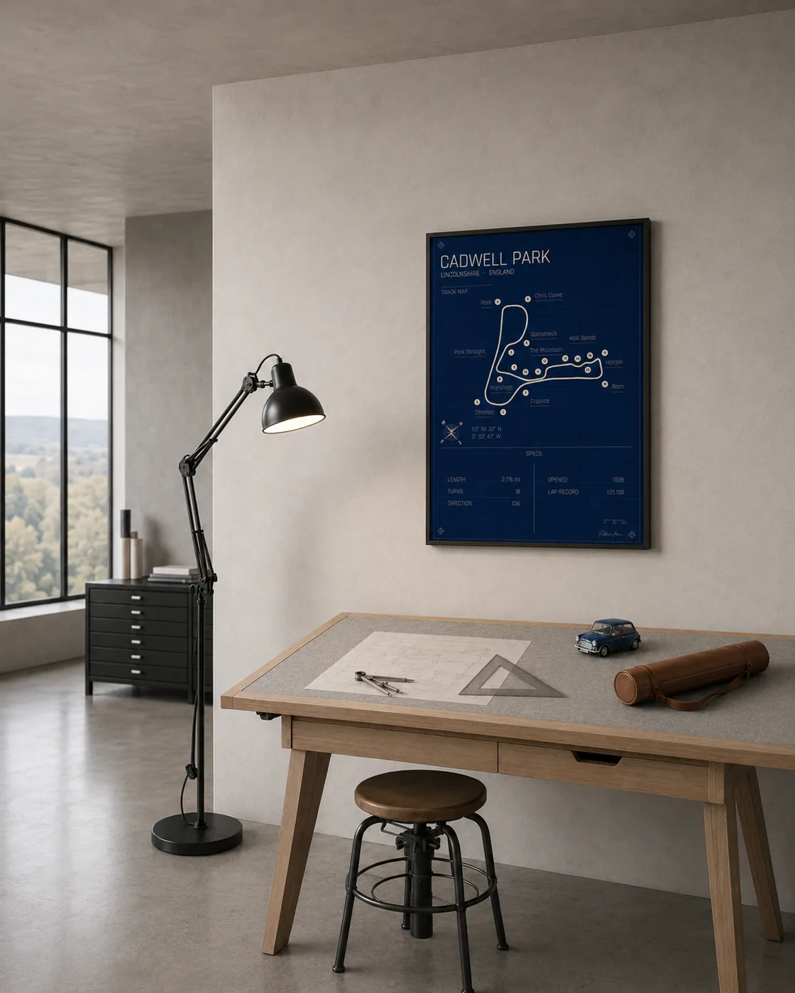 Cadwell Park circuit poster — Blueprint (Poster)