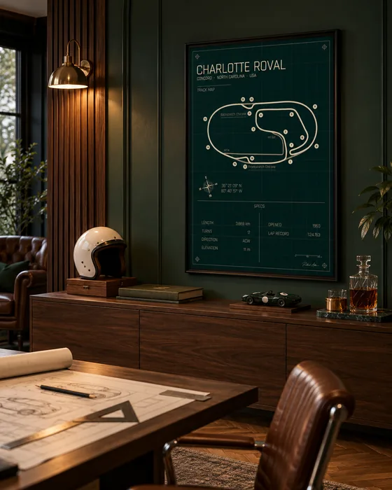 Charlotte Roval track map poster, Heritage edition