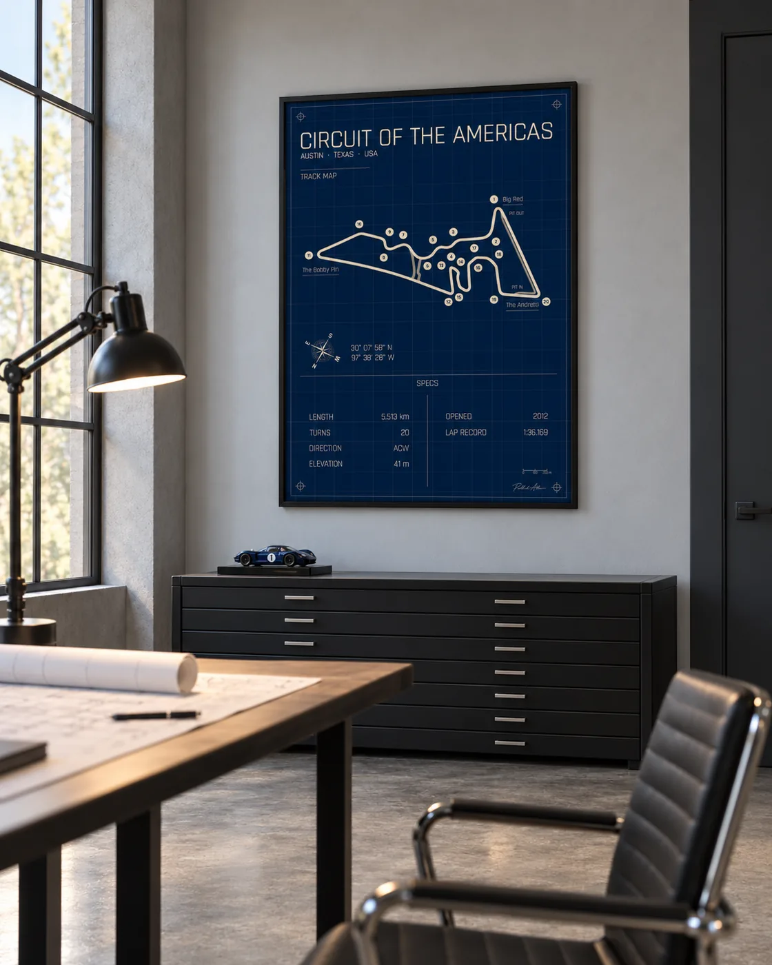 Circuit of the Americas circuit poster — Blueprint