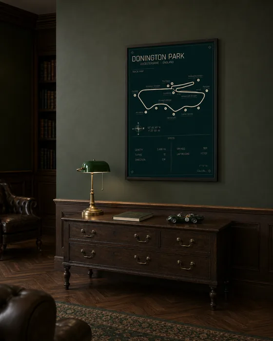 Donington Park circuit poster — Heritage edition
