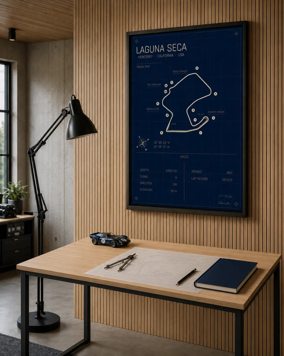 Laguna Seca circuit poster — Blueprint (Poster)