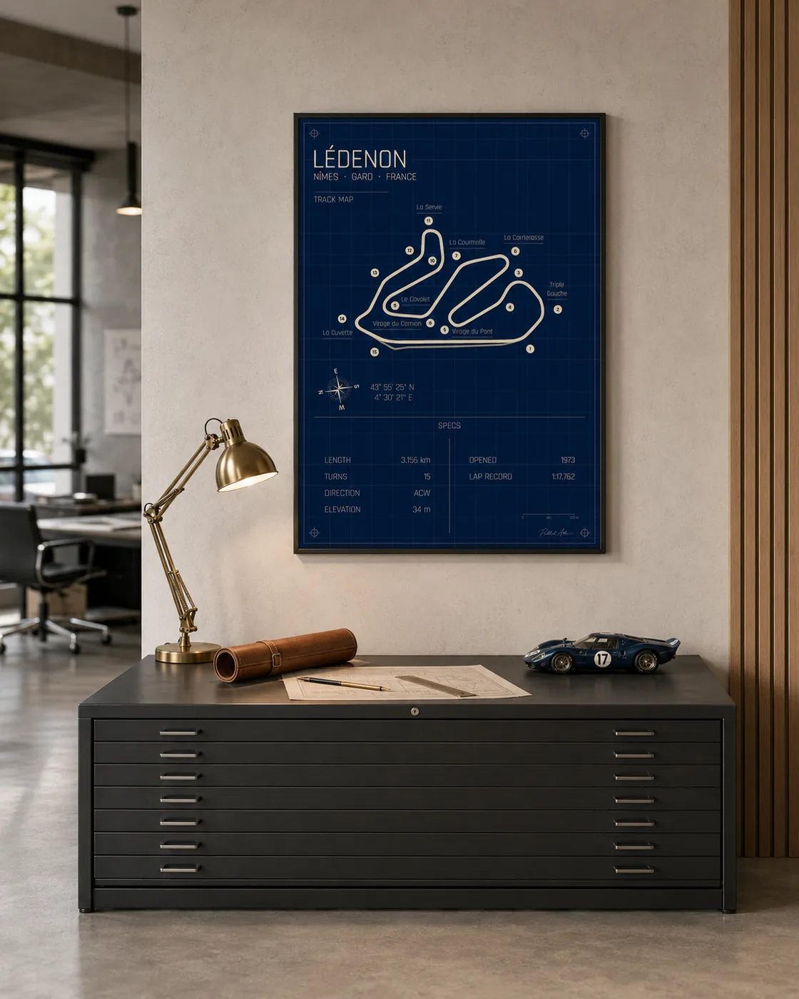Lédenon circuit poster — Blueprint