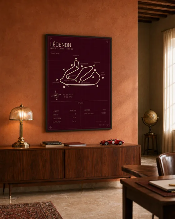 Lédenon circuit poster — Rosso edition