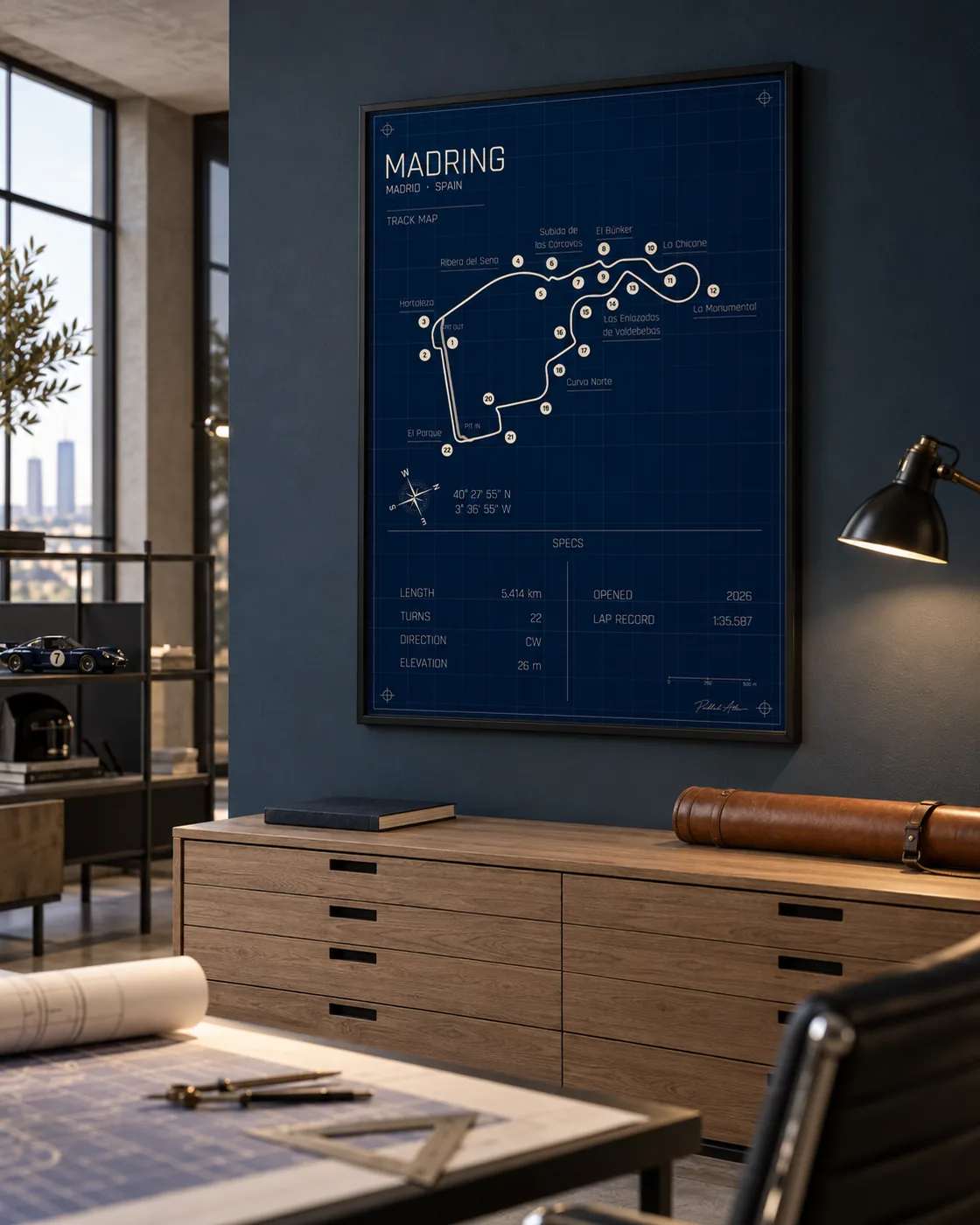 Madring track map poster, Blueprint edition