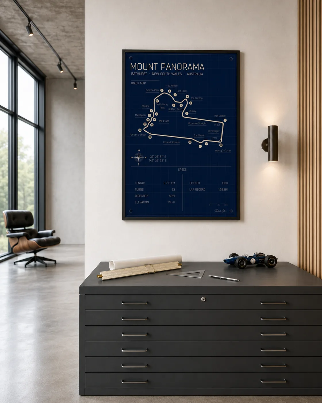 Mount Panorama circuit poster — Blueprint (Poster)