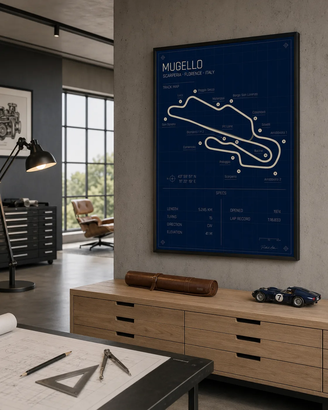 Mugello circuit poster — Blueprint (Poster)