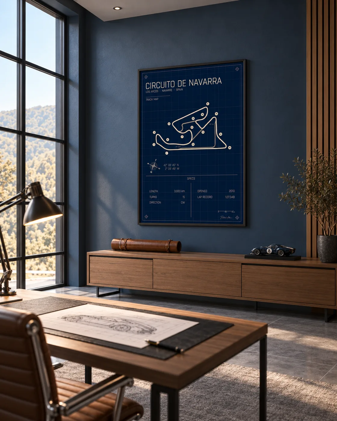 Navarra track map poster, Blueprint edition