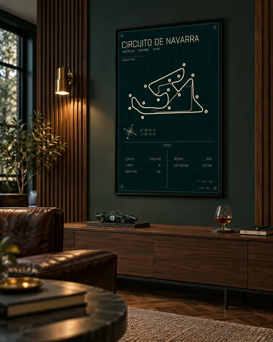 Navarra track map poster, Heritage edition