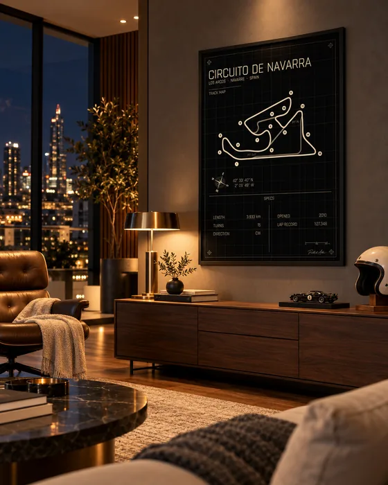 Navarra track map poster, Midnight edition