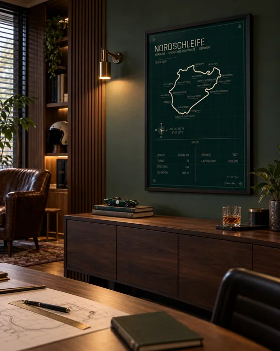 Nürburgring Nordschleife track map poster, Heritage edition