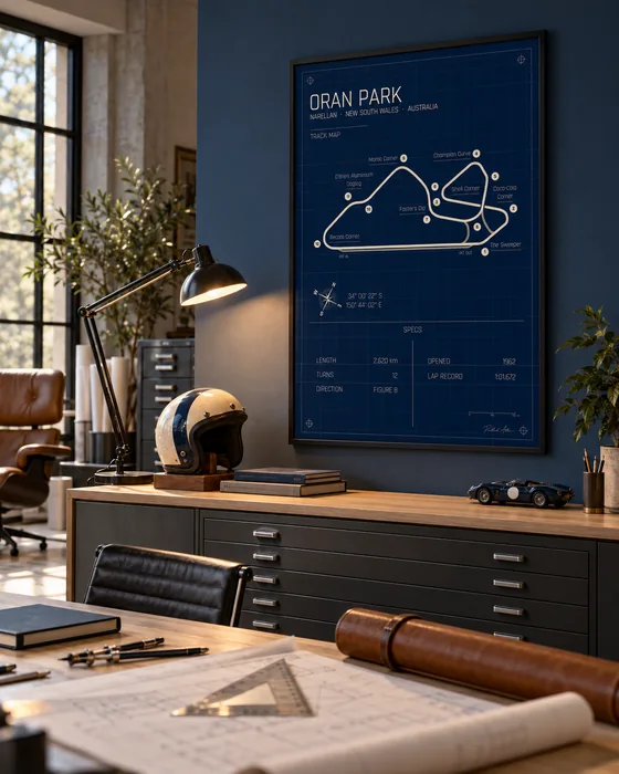 Oran Park track map poster, Blueprint edition