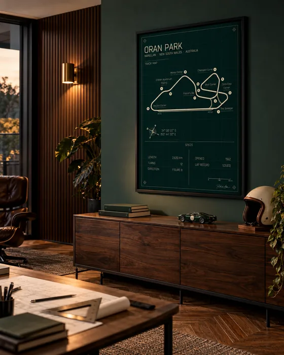 Oran Park track map poster, Heritage edition