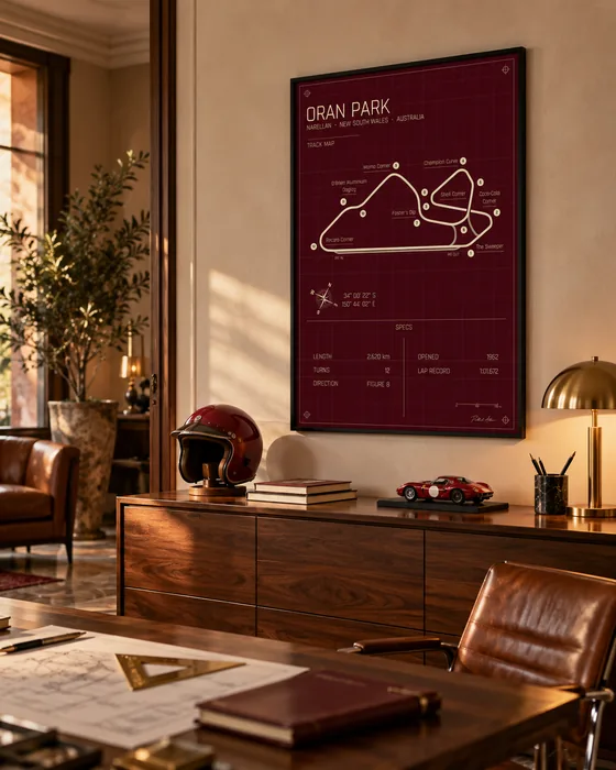 Oran Park track map poster, Rosso edition