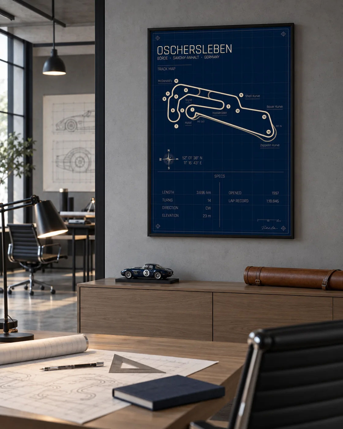 Oschersleben circuit poster — Blueprint