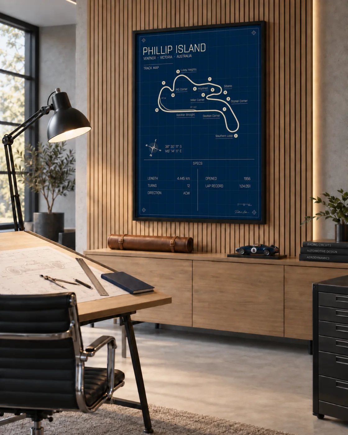 Phillip Island circuit poster — Blueprint