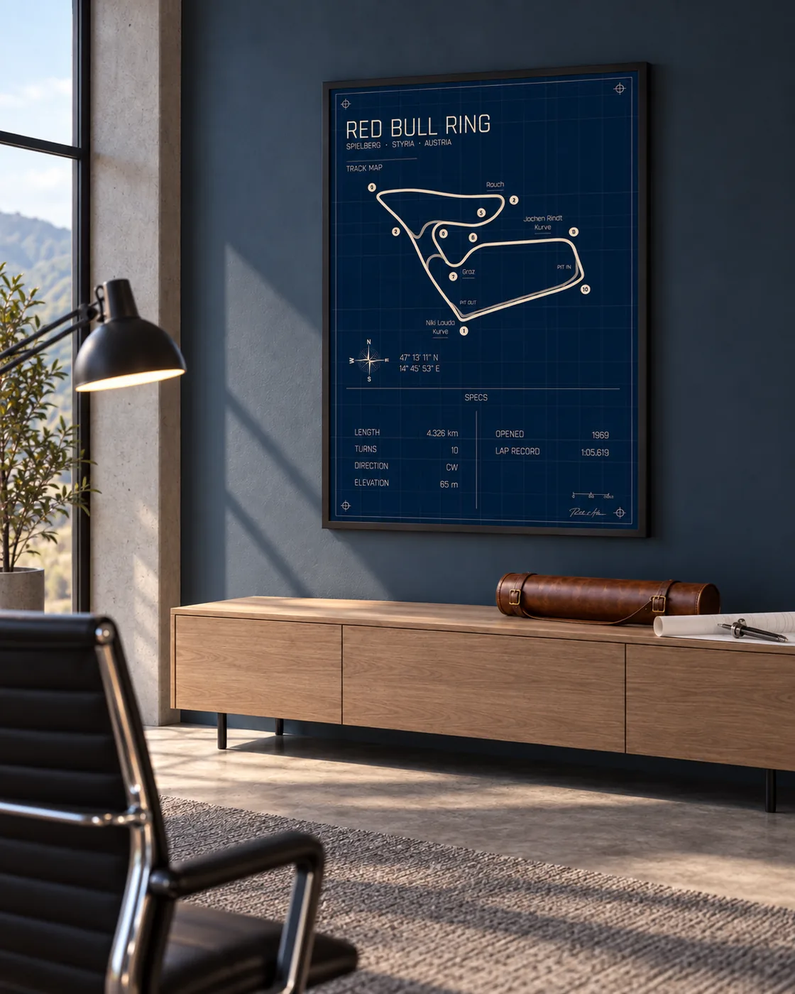 Red Bull Ring circuit poster — Blueprint
