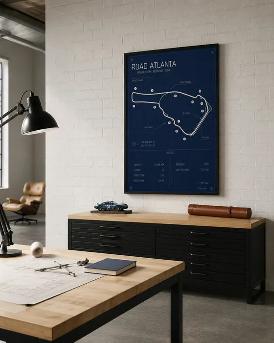 Road Atlanta circuit poster — Blueprint edition
