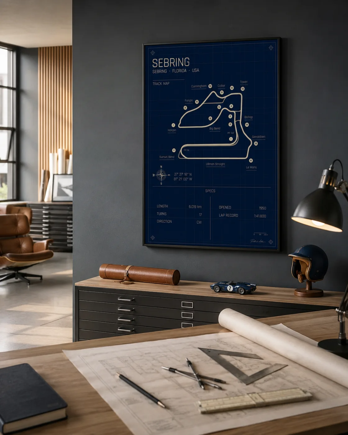 Sebring circuit poster — Blueprint