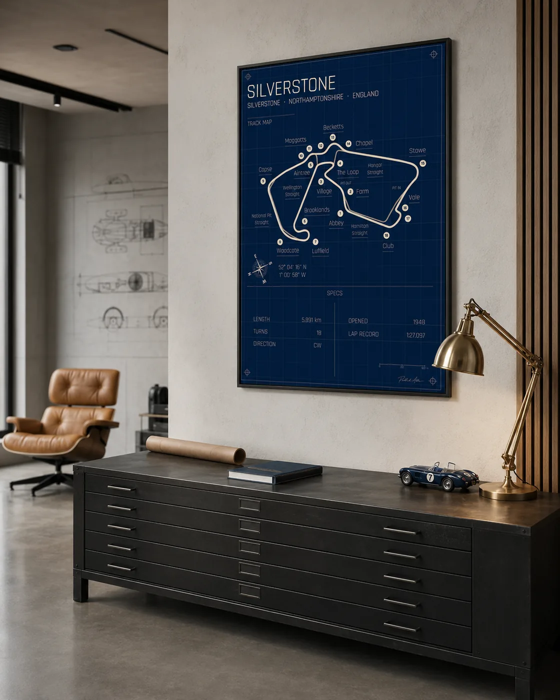 Silverstone circuit poster — Blueprint