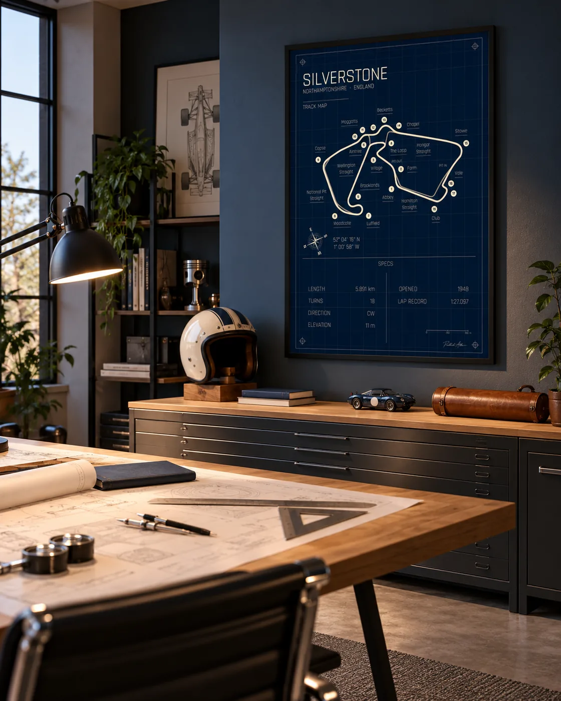 Silverstone track map poster, Blueprint edition