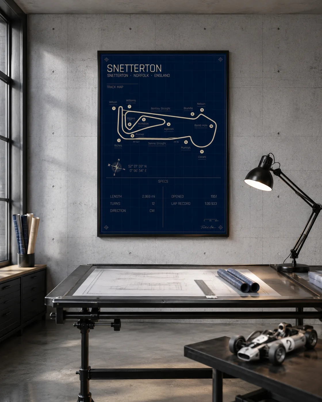 Snetterton circuit poster — Blueprint