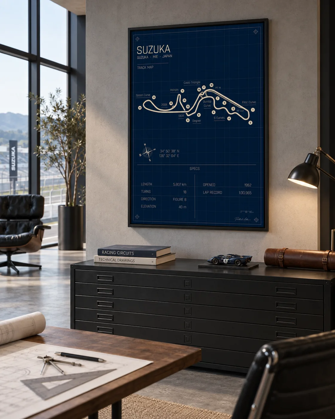 Suzuka circuit poster — Blueprint