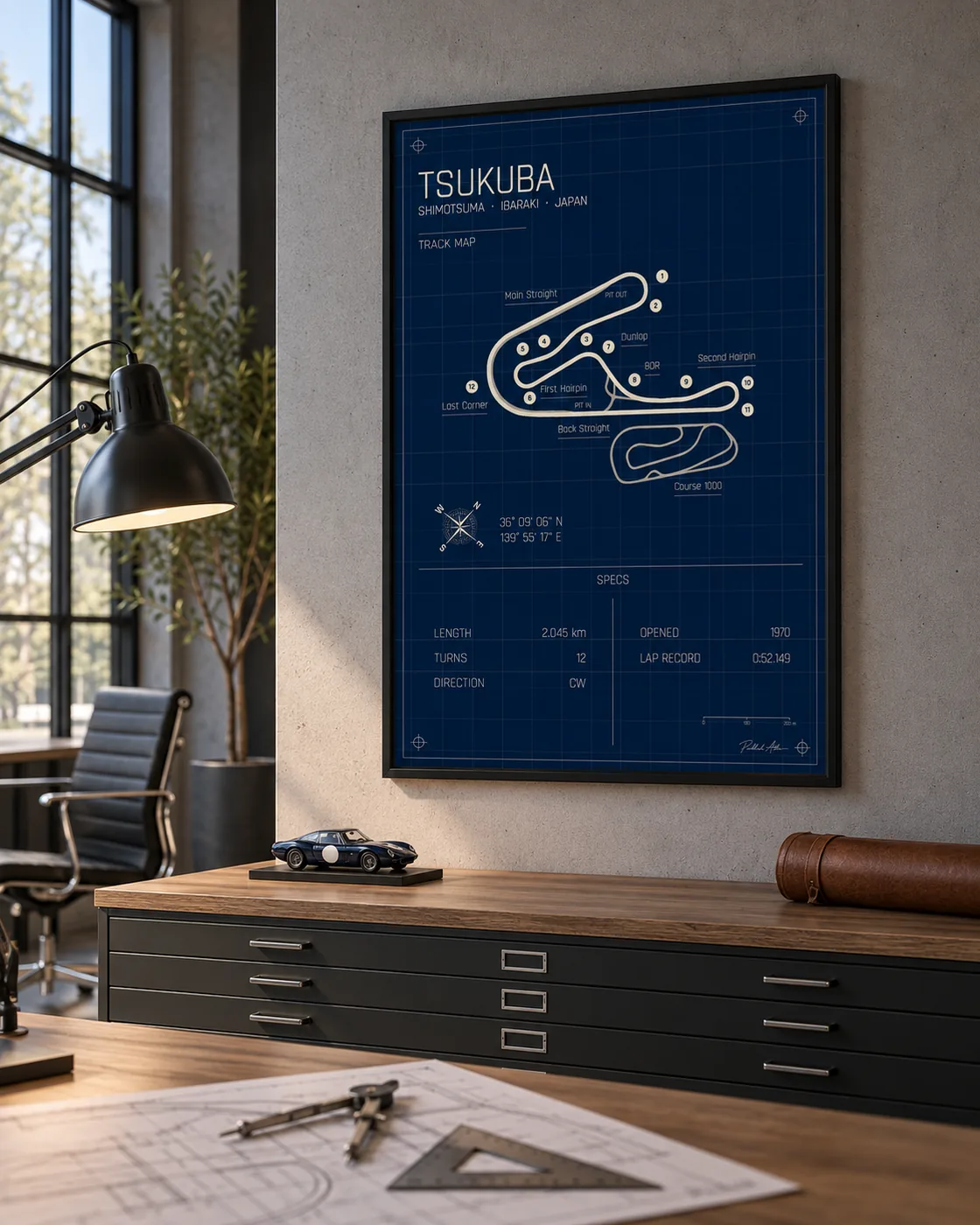 Póster del circuito de Tsukuba, edición Blueprint